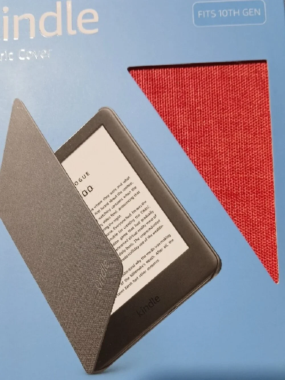 Amazon Kindle Fabric Cover in Red and Gray - Fits 10th Gen